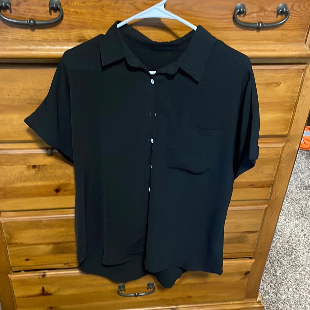 Black button down